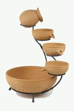 Creative Energy Technologies Inc: Terracotta 4-Tier Cascading Solar Fountain