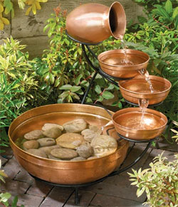 Creative Energy Technologies Inc: Copper 4-Tier Solar Cascade Fountain