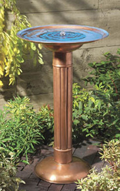 Creative Energy Technologies Inc: Solar-powered Copper Birdbath Fountain