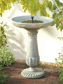 Creative Energy Technologies Inc: Weathered Stone Solar Birdbath Fountain